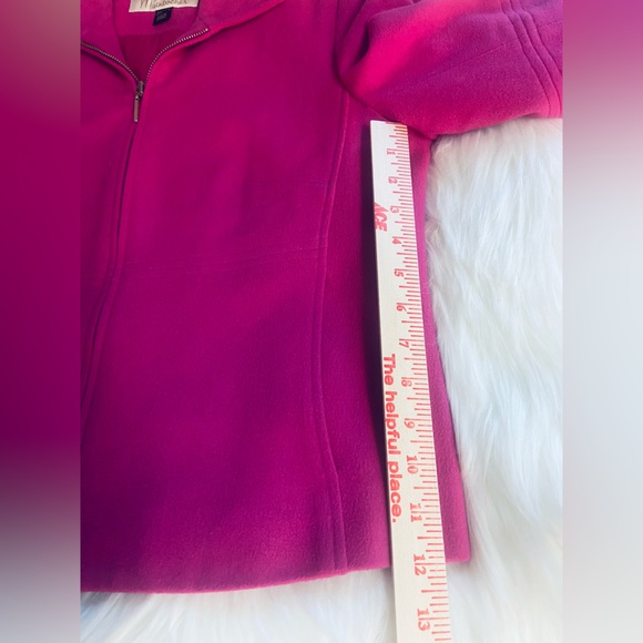 Mainbocher Sz 8 Cashmere Wool Hot Pink Zip Up Blazer Jacket - Picture 5 of 7